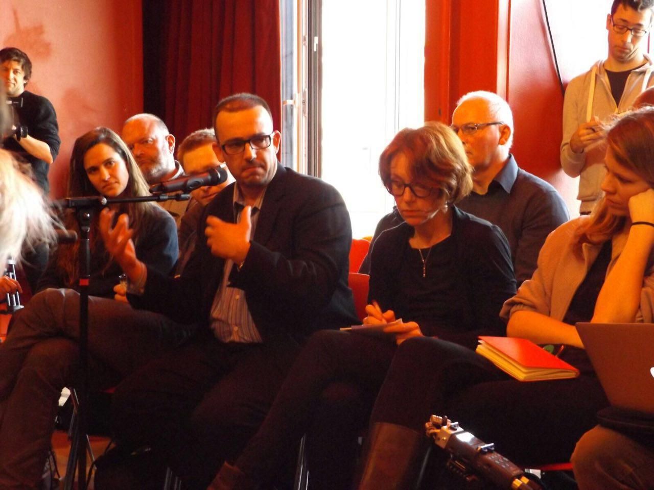 Intervención del periodista Luís Martín durante el acto de presentación de @Diem25