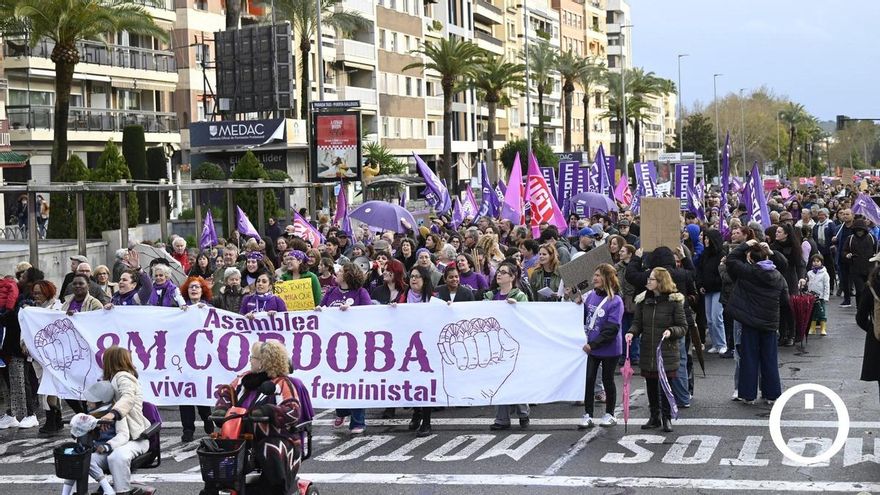 La manifestación feminista de Córdoba, este sábado 8 de marzo de 2025.