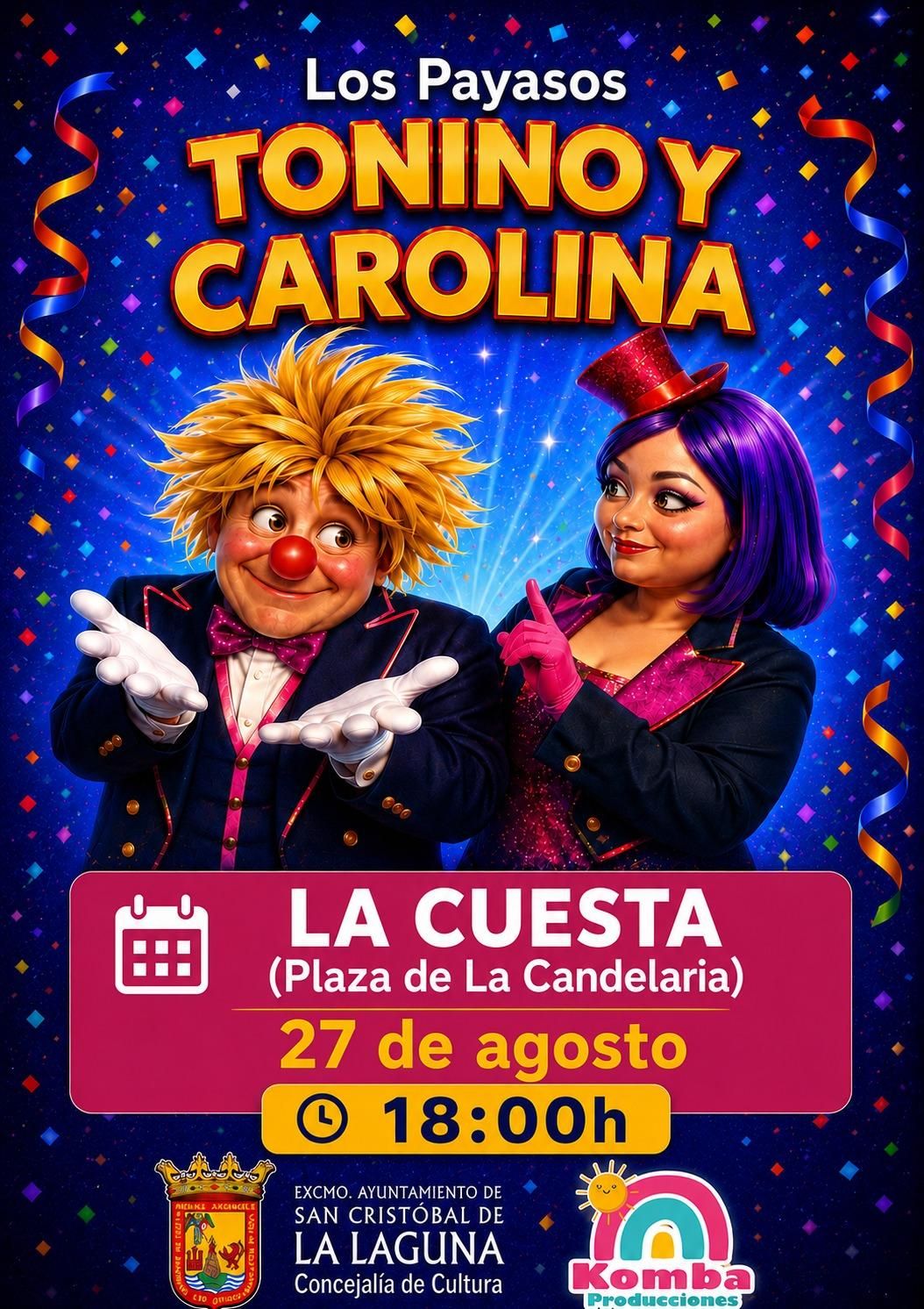 Cartel de 'Los payasos Tonino y Carolina'