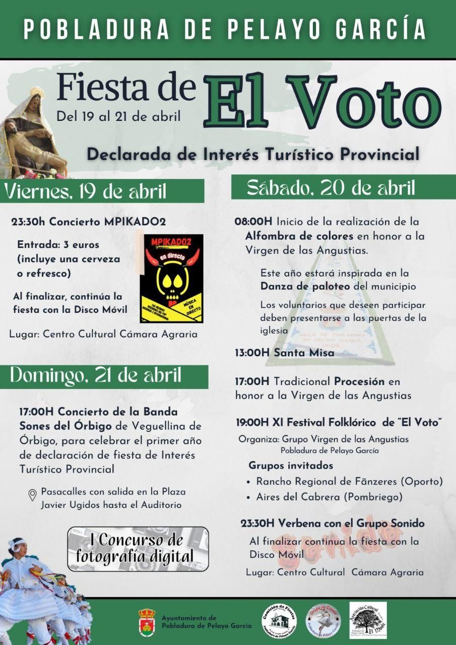 Programa fiestas de El Voto de Pobladura de Pelayo.