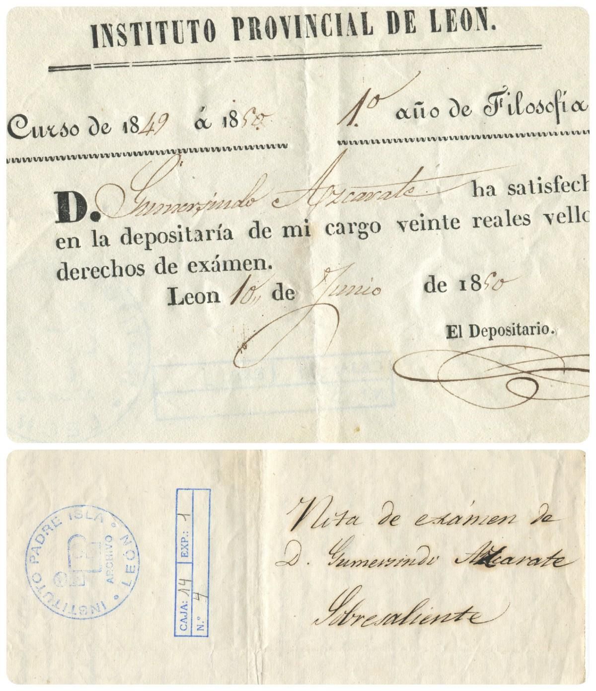 Gumersindo de Azcárate sacaba sobresalientes en Filosofía en sus estudios juveniles.