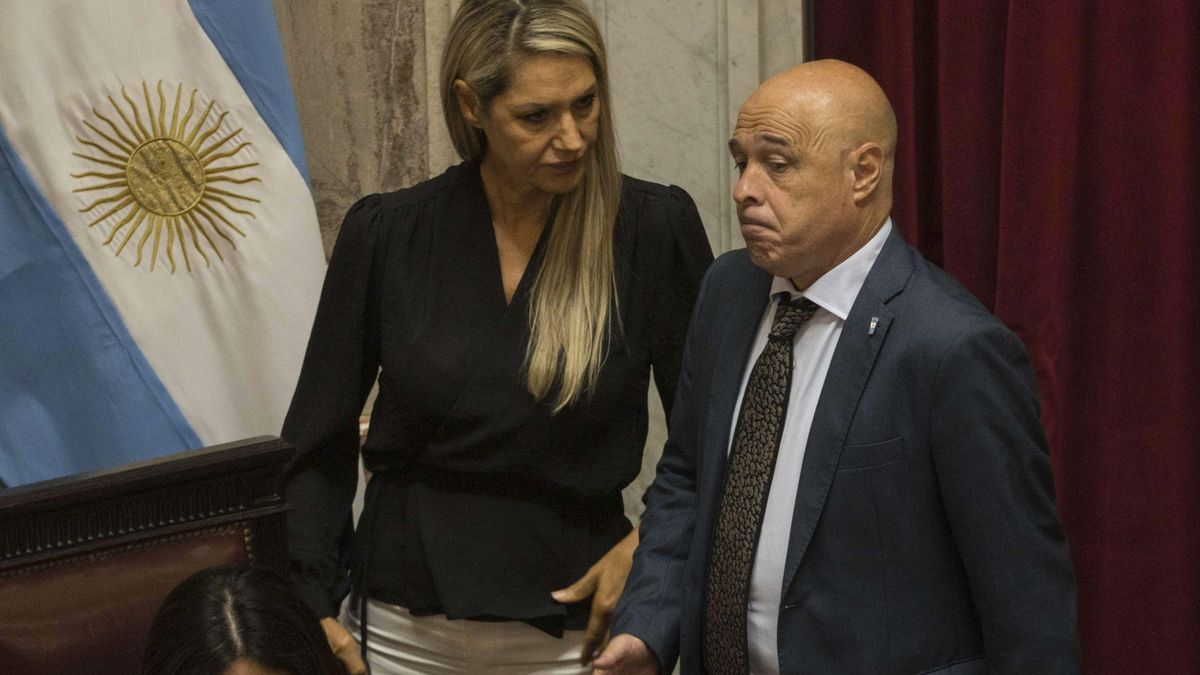 El presidente provisional del Senado, Bartolomé Abdala, junto a la radical libertaria Carolina Losada