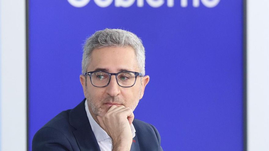 El ministro de Hacienda, Arcadi España, durante la rueda de prensa tras el Consejo de Ministros de este martes.