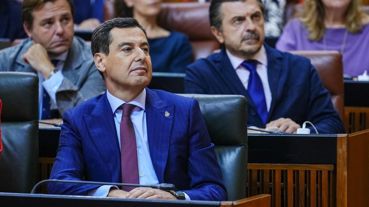 Moreno, durante el debate general sobre la Sanidad celebrado la semana pasada en el Parlamento andaluz | Europa Press