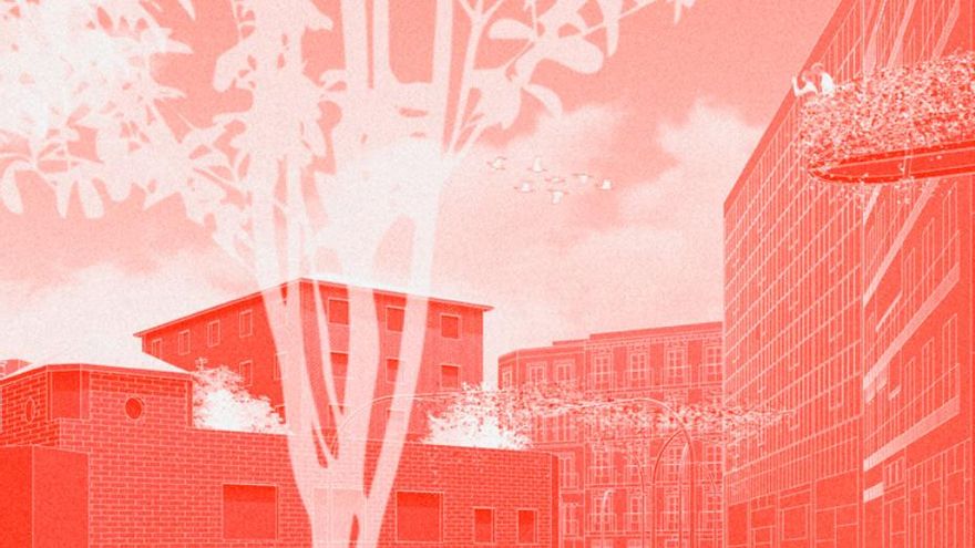 En la esquina superior derecha, mirador sobre la plaza en Travesía de la Parada