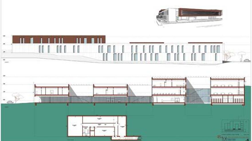Planos del edificio proyectado para la Escuela