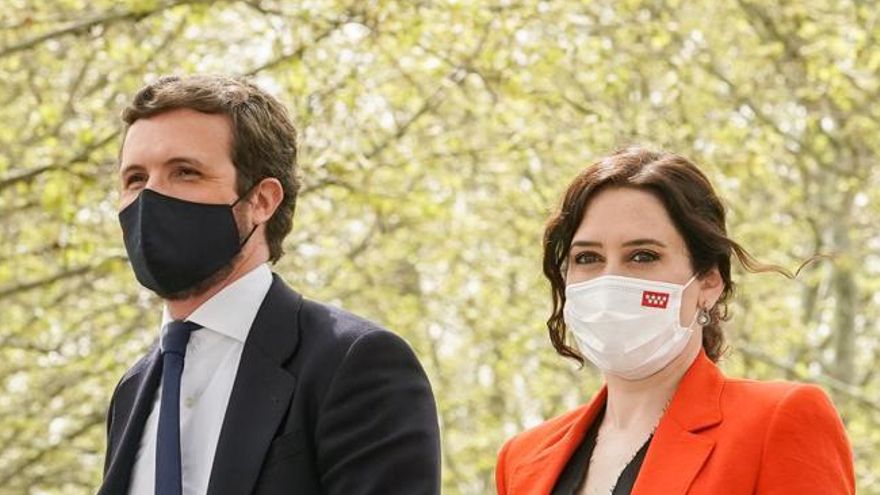 Pablo Casado e Isabel Díaz Ayuso, este miércoles.