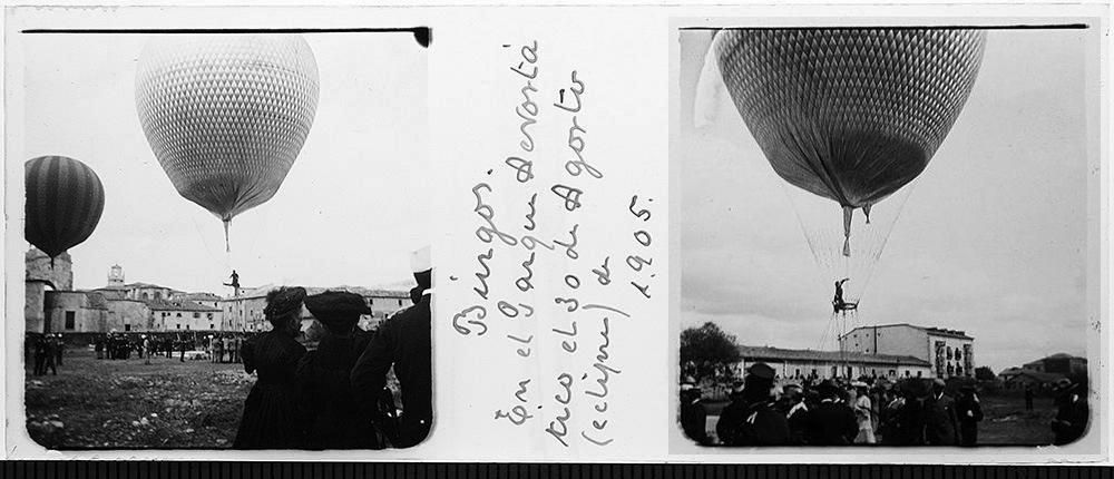 Combinación de dos fotografías tomadas por Augusto Arcimís el día del lanzamiento.