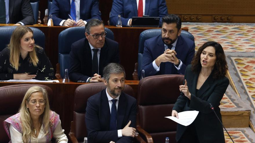 La presidenta de la Comunida de Madrid, Isabel Díaz Ayuso, durante un pleno en la Asamblea de Madrid