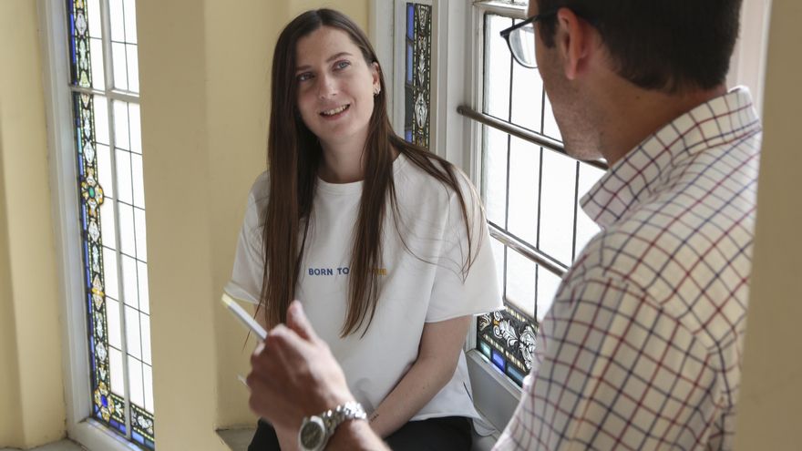 Anna Myroniuk, durante la entrevista con elDiario.es