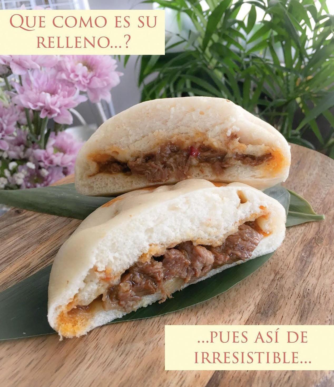 Interior de un siopao de Borneo