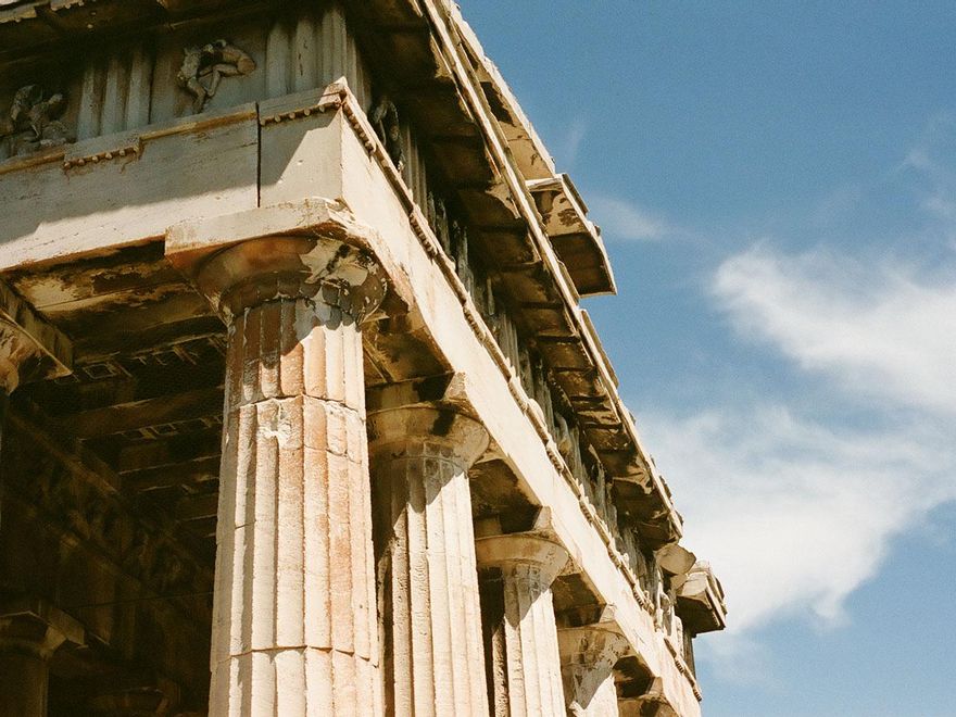 Detalle del Templo de Hefesto, en el Ágora de Atenas.