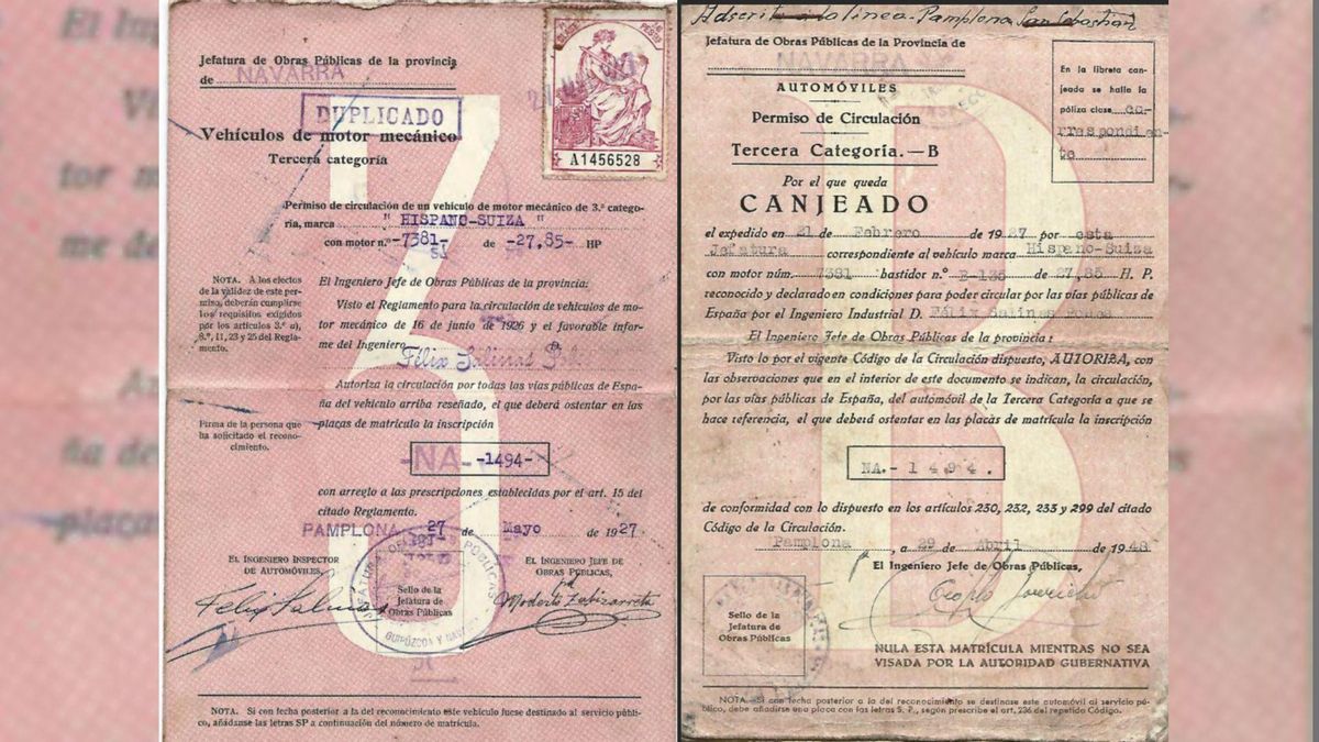 Permiso de circulación del autobús de 1926