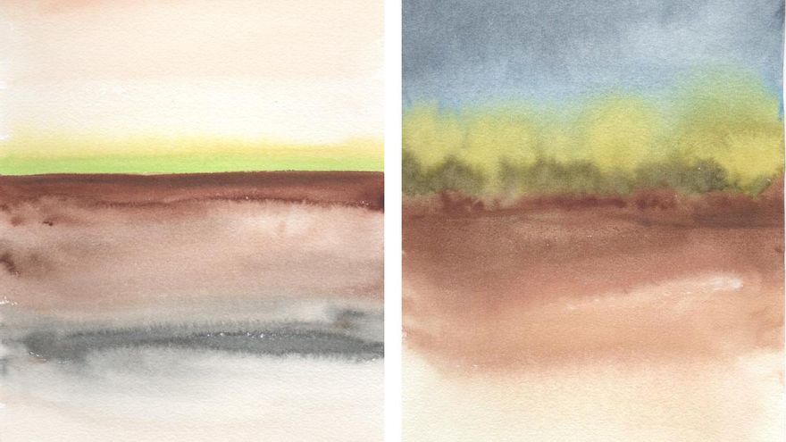 Acuarela intervenida con látex, de Antonio Vidal