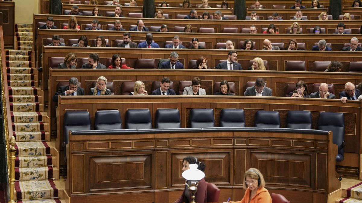 Imagen del pleno del Congreso de los Diputados en Madrid que este martes debate la ley de amnistía.
