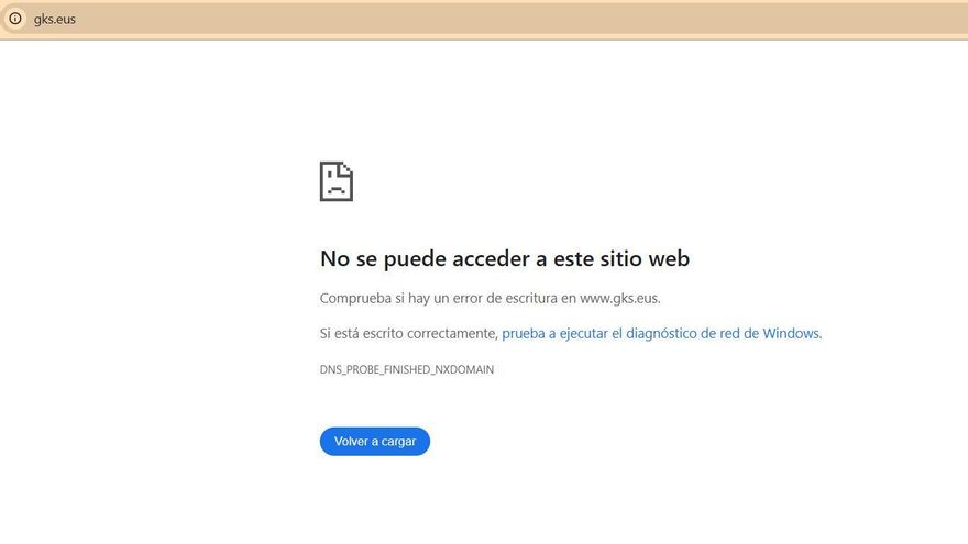 La web de GKS seguía caída a primera hora de la mañana del martes