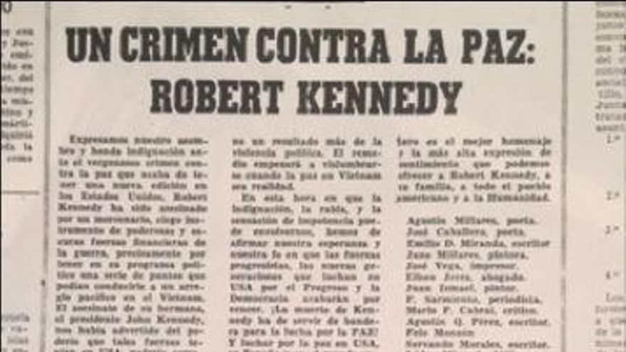 Asesinato de Kennedy en el periódico La Provincia