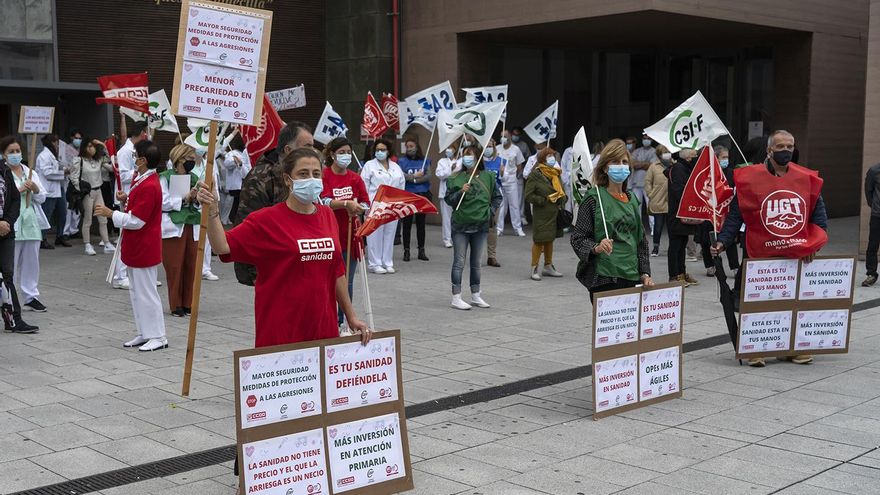 ´Los representantes sindicales se quejan de la precariedad de los empleos sanitarios.