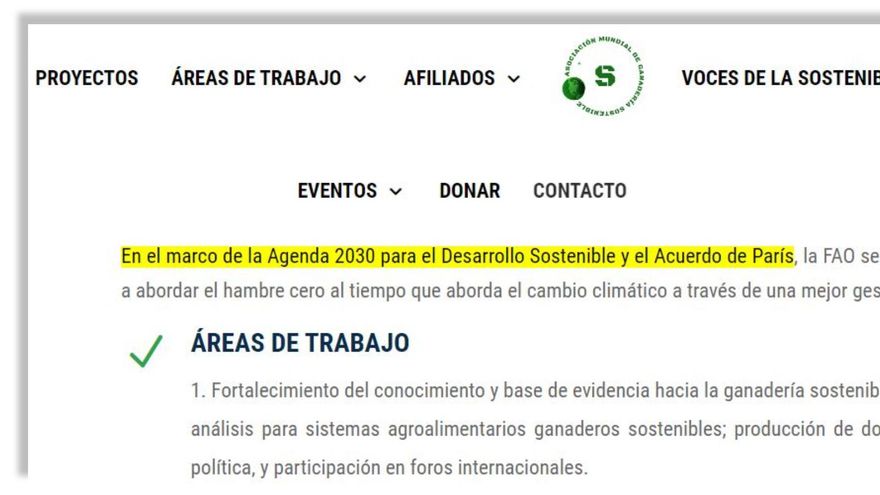 Información de la web de la Asociación Mundial de Ganadería Sostenible sobre la Agenda 2030