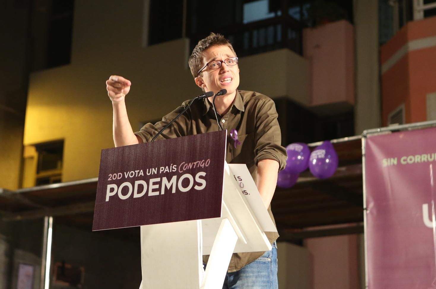 Íñigo Errejón en el acto de Podemos en Gran Canaria (ALEJANDO RAMOS)