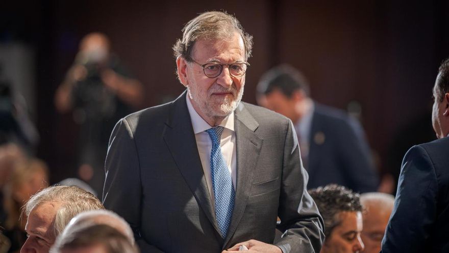 El expresidente del Gobierno, Mariano Rajoy, durante un desayuno informativo de Fórum Europa, en el Real Casino Gran Círculo de Madrid.