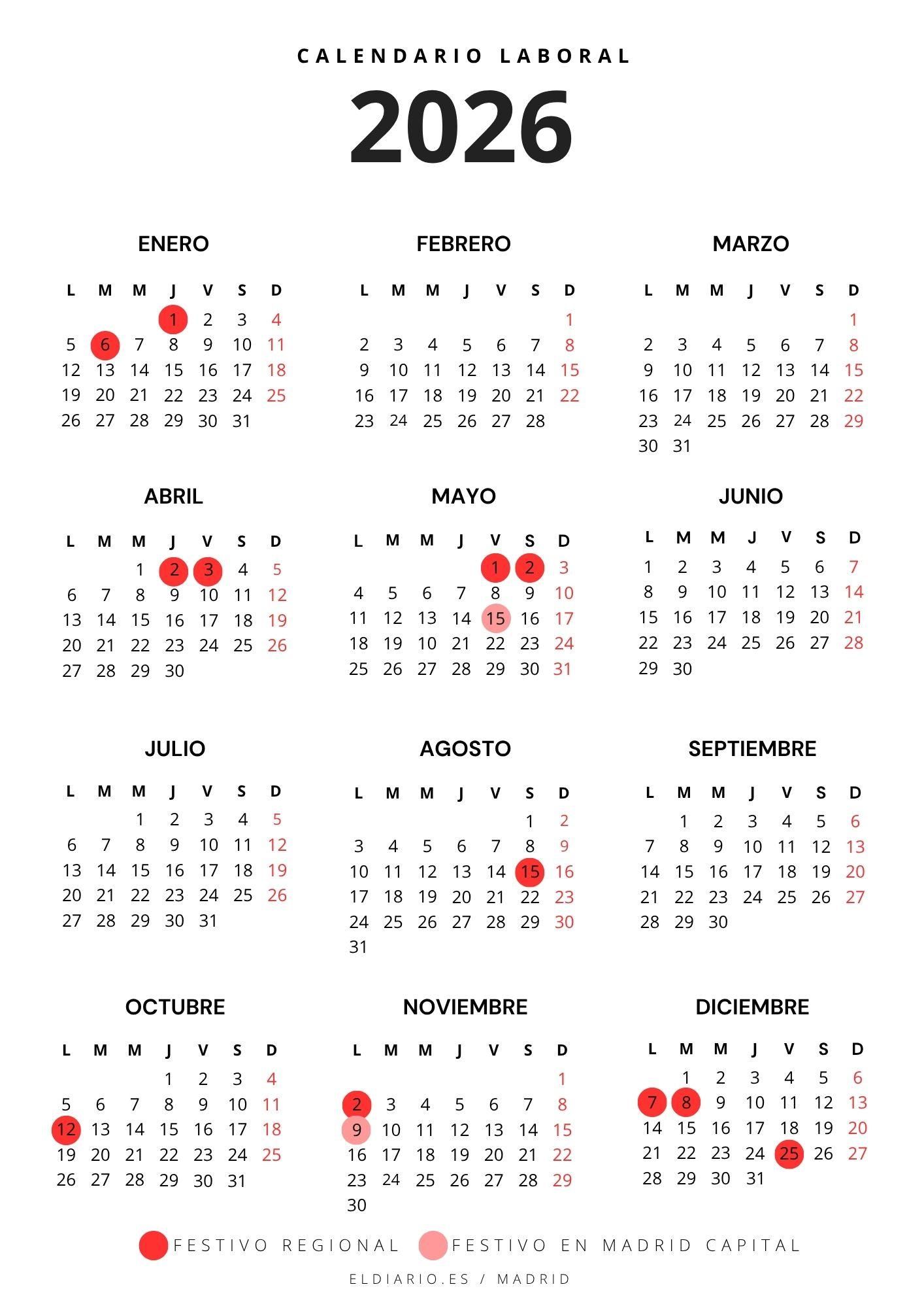 El Ayuntamiento De Madrid A ade Dos Festivos Al Calendario Laboral Para El Ayuntamiento De Madrid A ade Dos Festivos Al Calendario Laboral Para