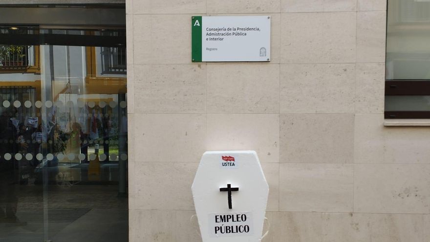 Acción reivindicativa en la jornada de manifestación de esta mañana