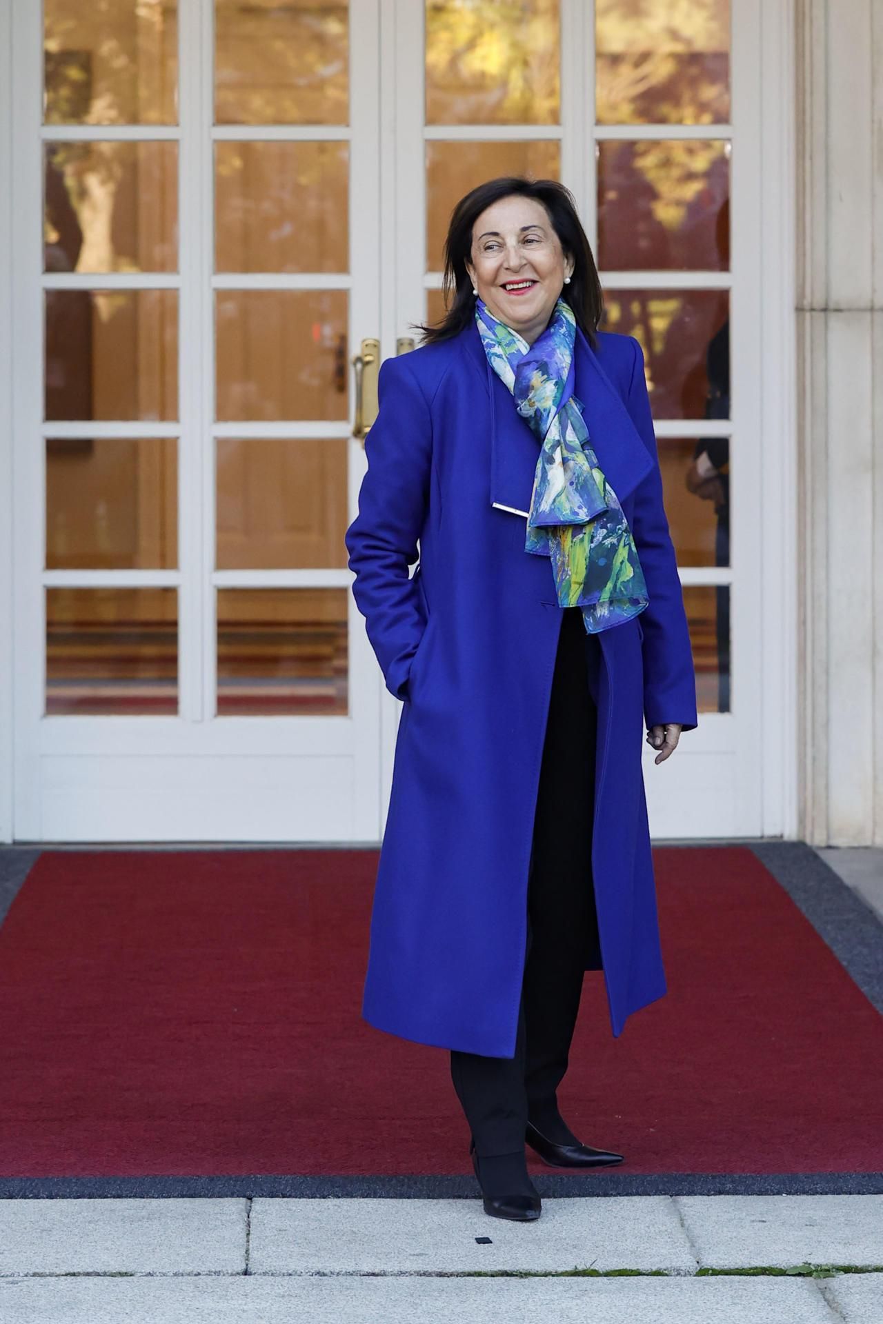 La ministra de Defensa, Margarita Robles, a su llegada ese miércoles al Palacio de La Moncloa