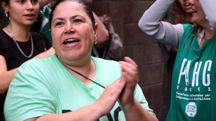 Lucélia, la afectada por el desahucio que ha quedado aplazado este viernes
