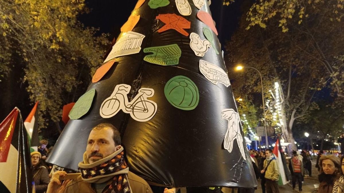 Ignacio Martin com sua árvore de Natal especial.