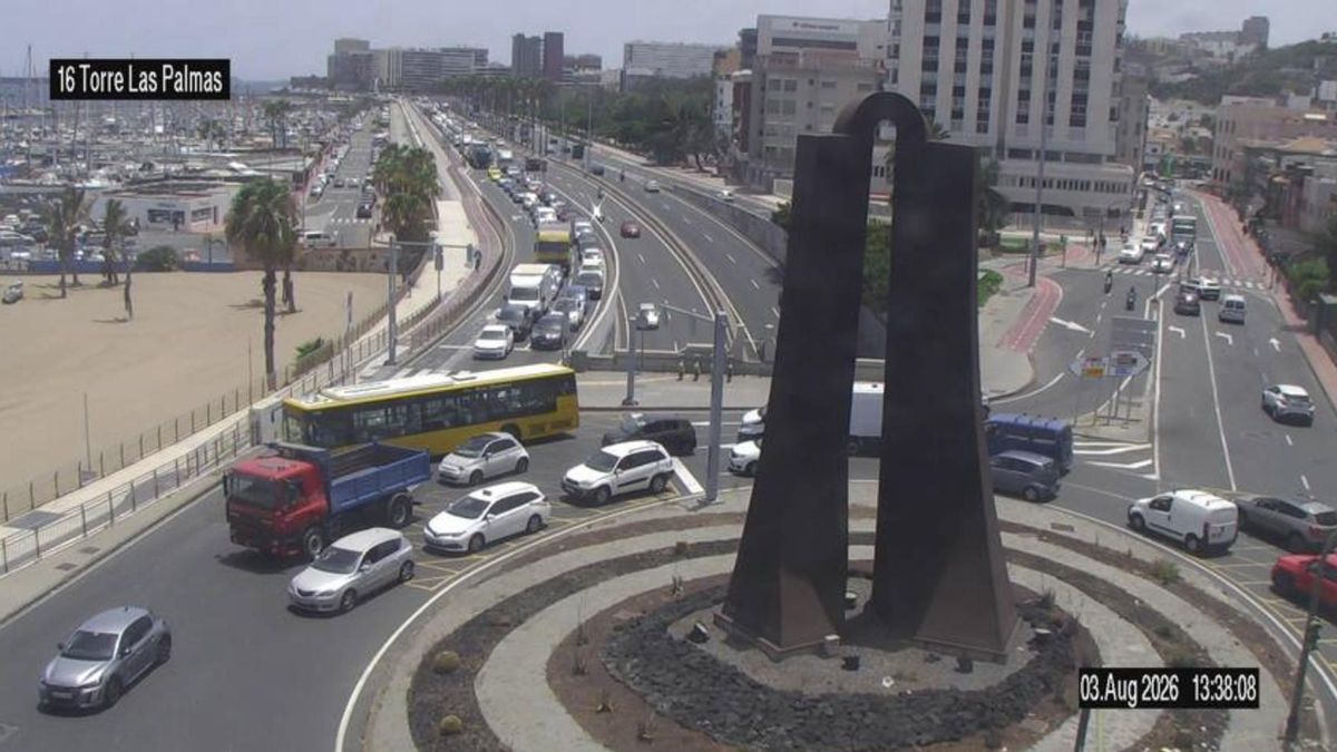 El cierre de la GC-3 por obras en el Guiniguada colapsa Las Palmas de Gran Canaria en varios puntos de la capital