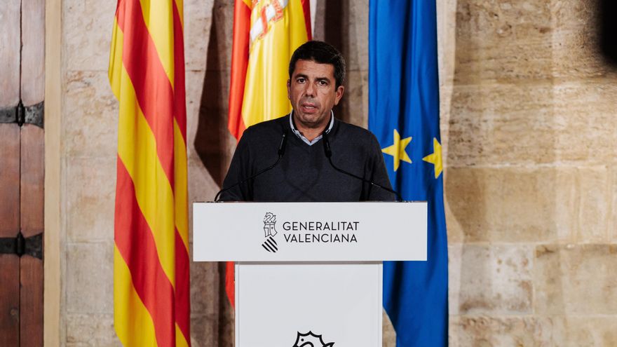 El president de la Generalitat valenciana, Carlos Mazón, en una rueda de prensa el 4 de noviembre de 2024.