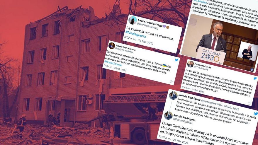 Amplio rechazo en Canarias al ataque de Rusia sobre Ucrania