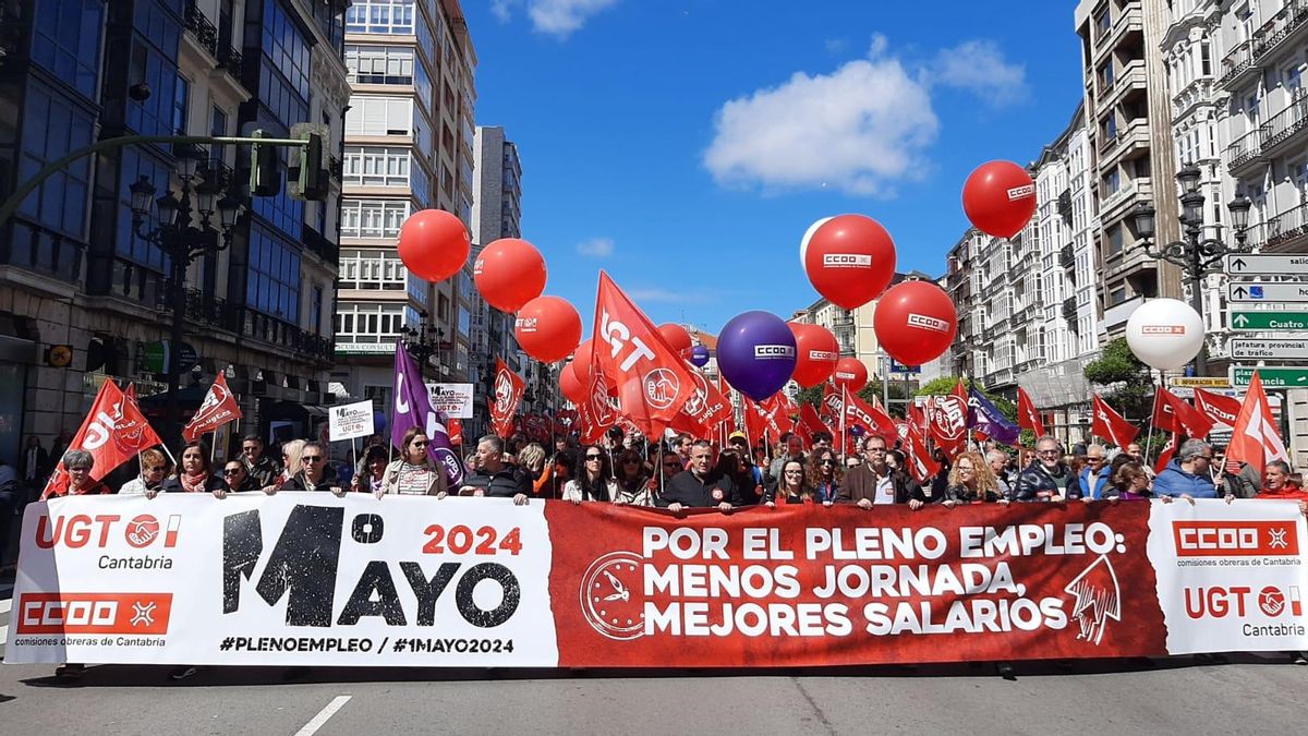 La falta de vivienda y los bajos salarios, principales reivindicaciones de los trabajadores en el Primero de Mayo en Cantabria
