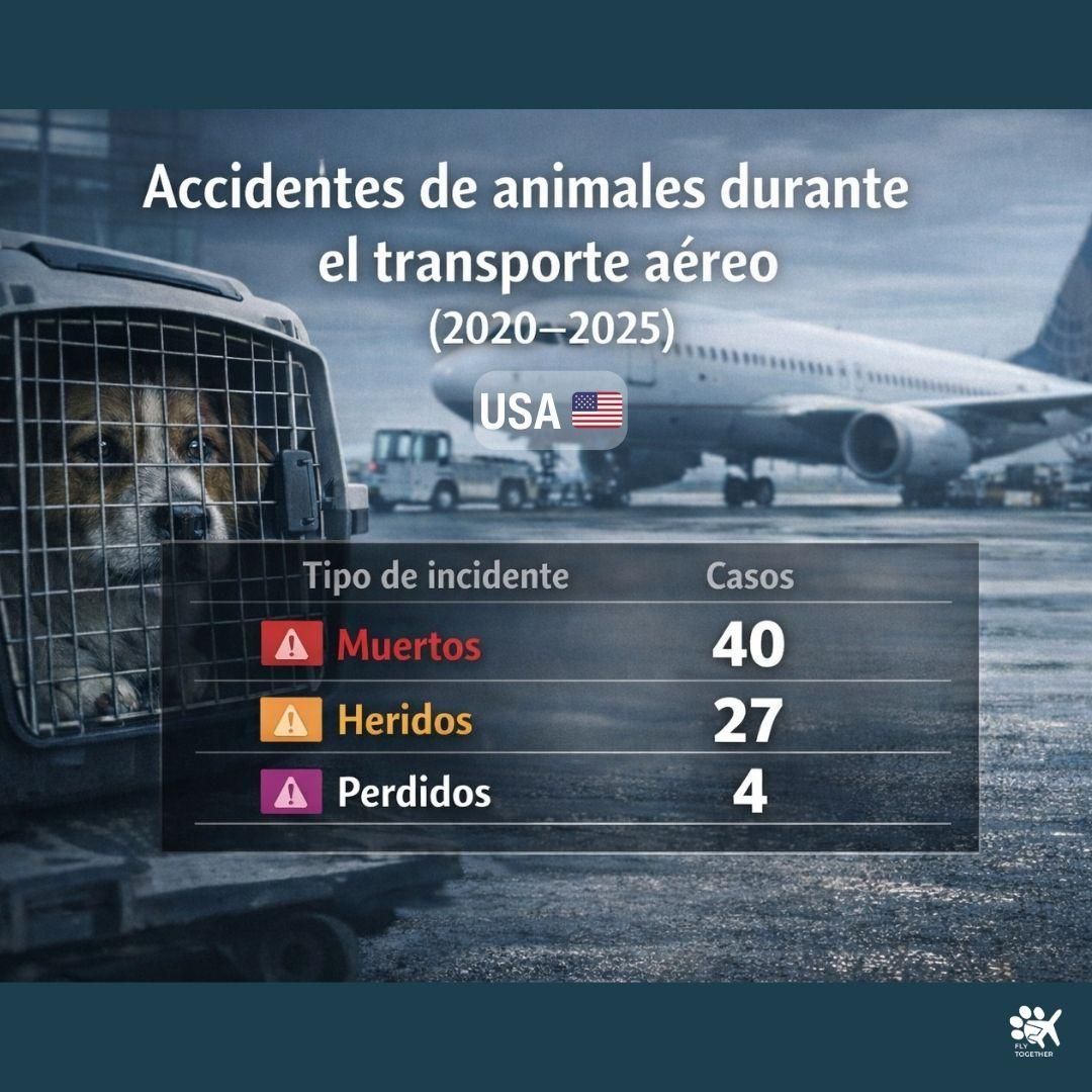 Accidentes animales en aerolíneas USA