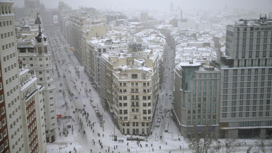 Vista panorámica desde Madrid desde la Torre de Madrid en la Plaza de España
