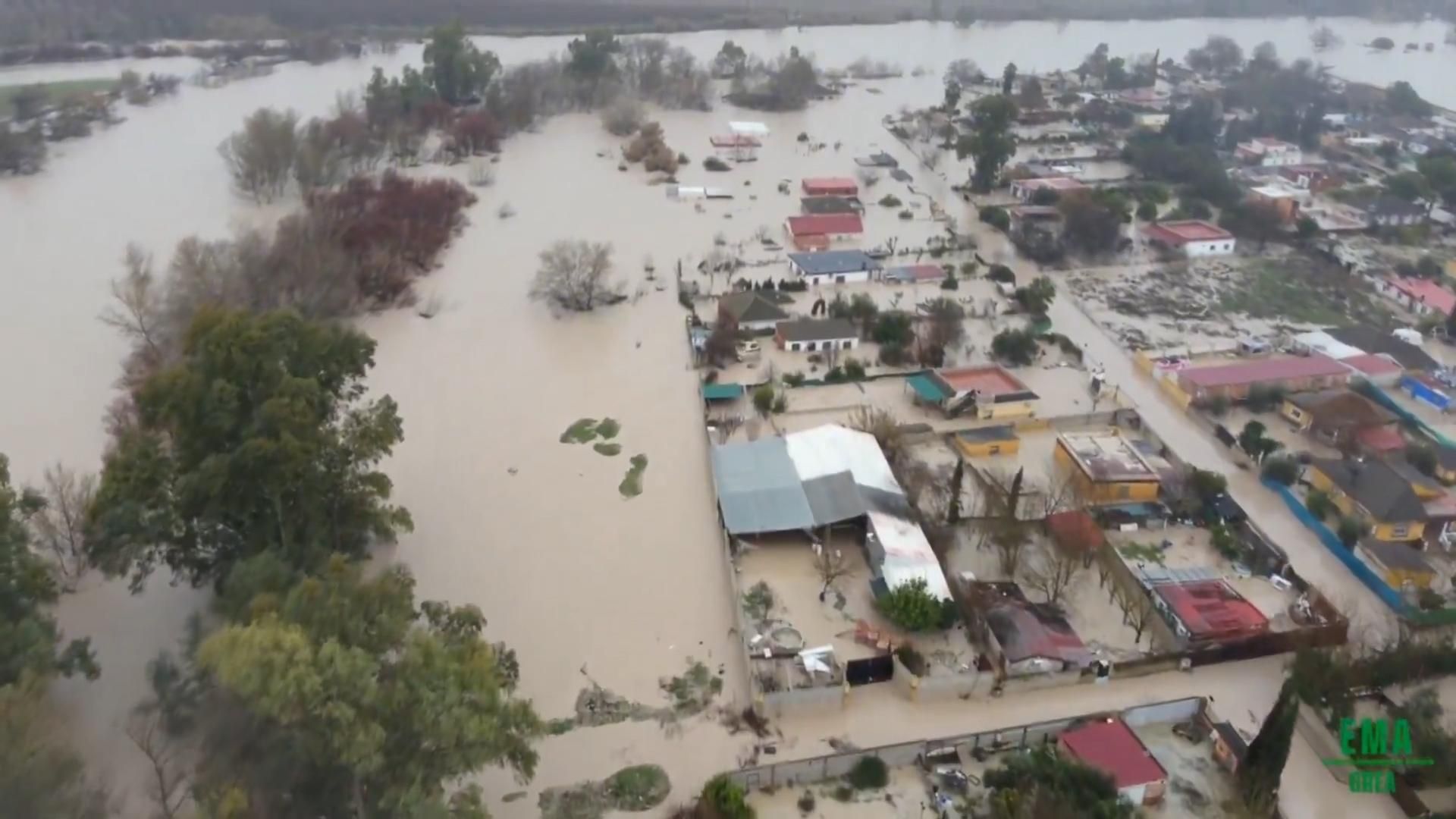 Imágenes aéreas de las parcelas afectadas por las inundaciones en Córdoba