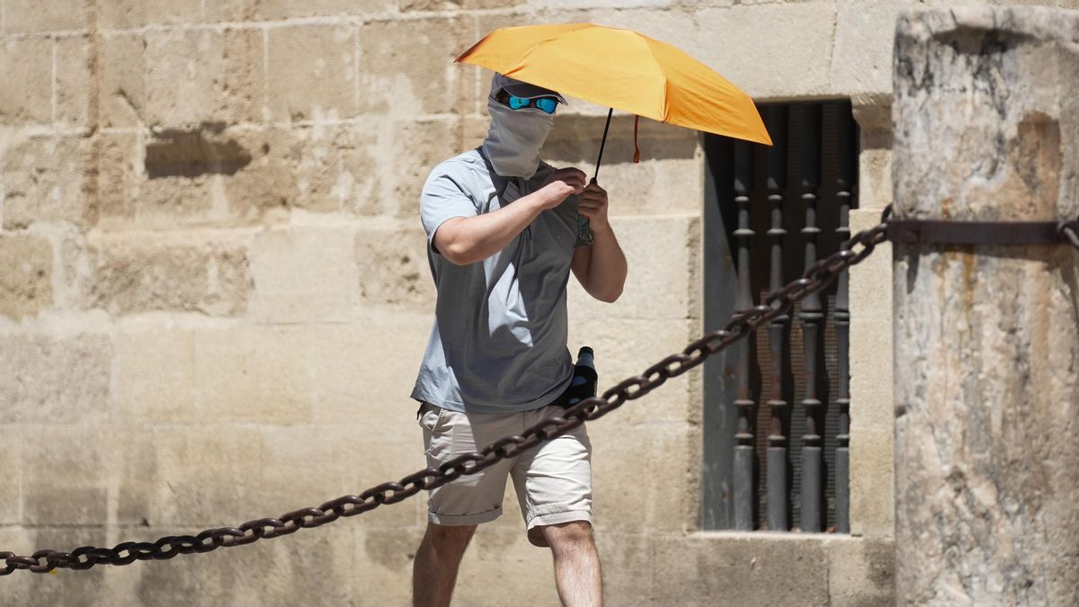 En pleno mayo, turistas recorren las calles de Sevilla buscando sombra y agua. A 27 de mayo de 2026 en Sevilla, Andalucía (España).