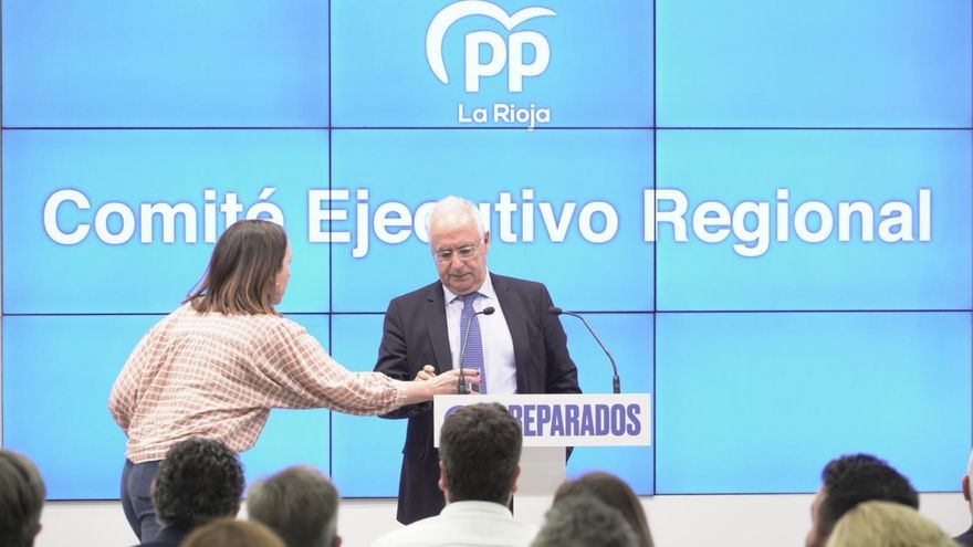 El presidente del Partido Popular de La Rioja, José Ignacio Ceniceros, durante la reunión del Comité Ejecutivo Regional del PP