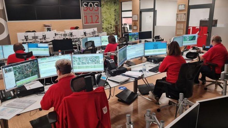 Sala del Servicio de Emergencias del 112 Cantabria