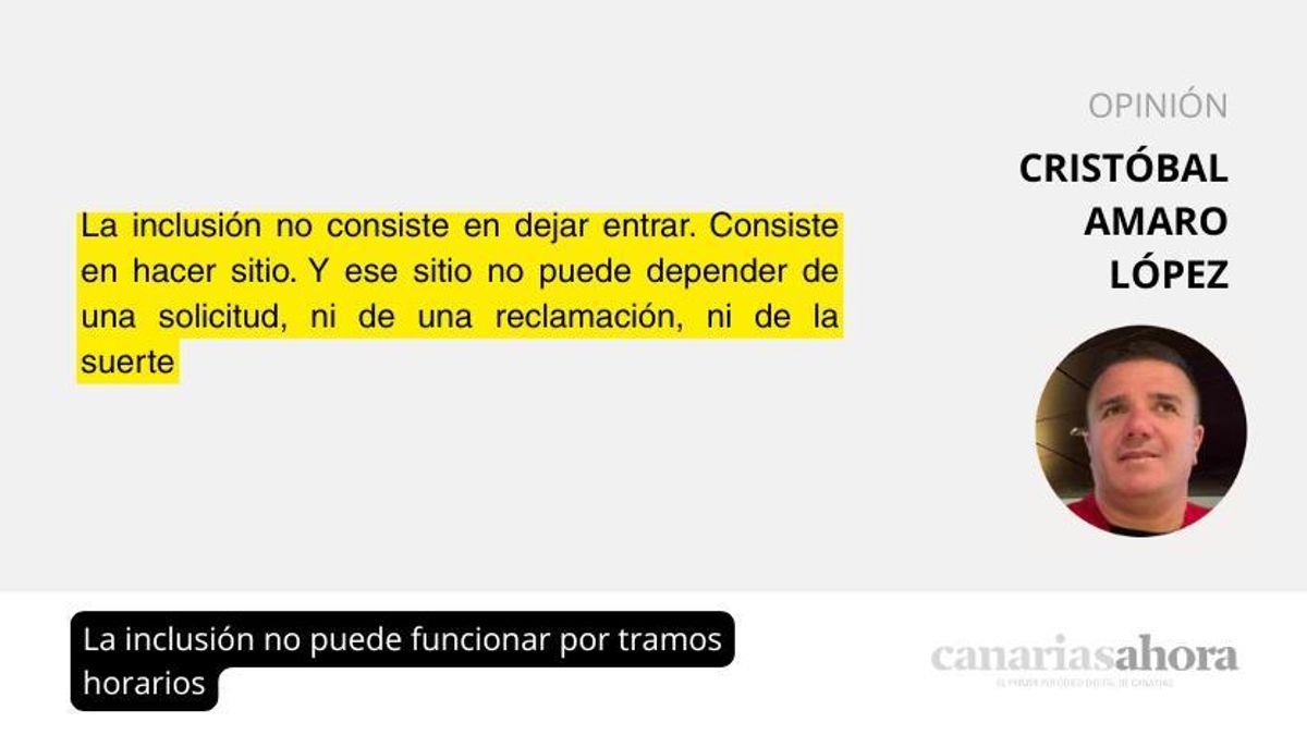 La inclusión no puede funcionar por tramos horarios