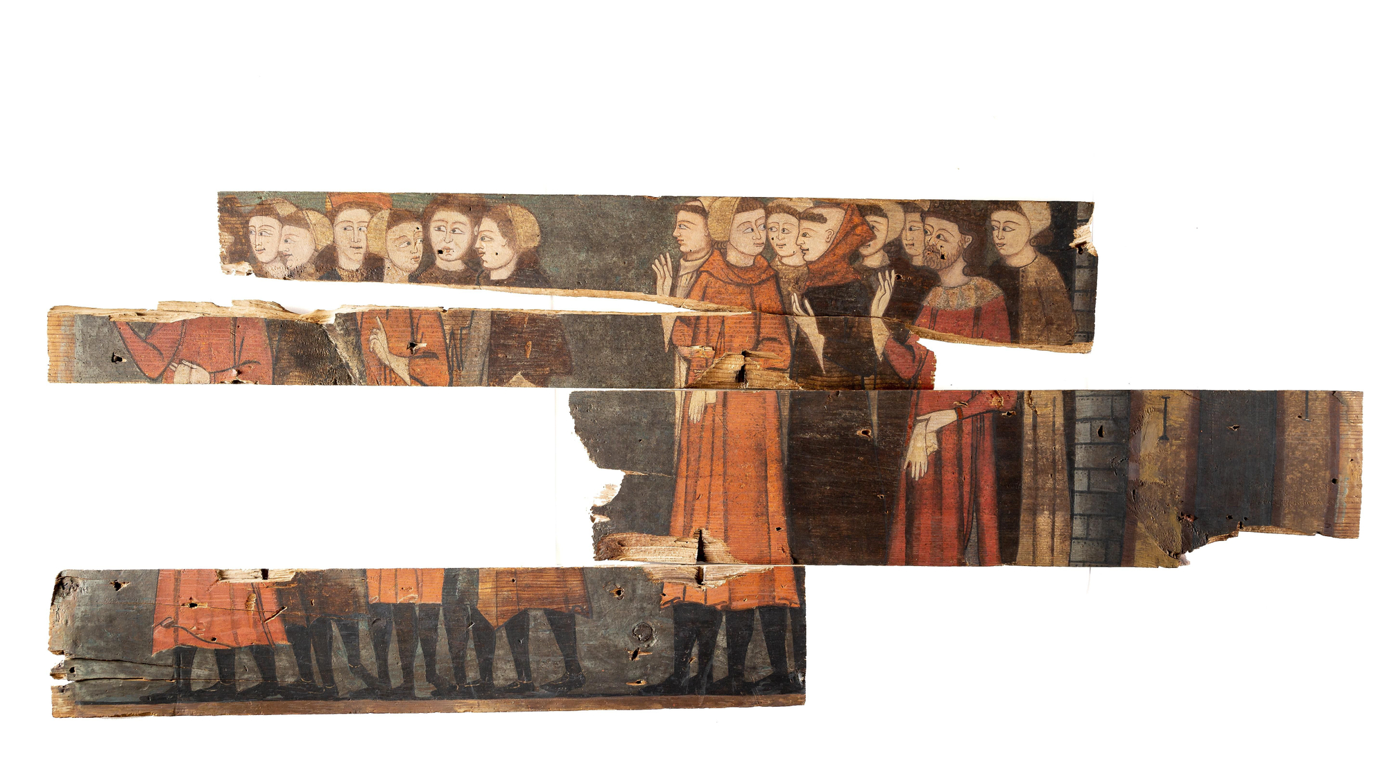 Una de las escenas de las tablas medievales halladas en la Bajada del Pozo Amargo (Toledo)