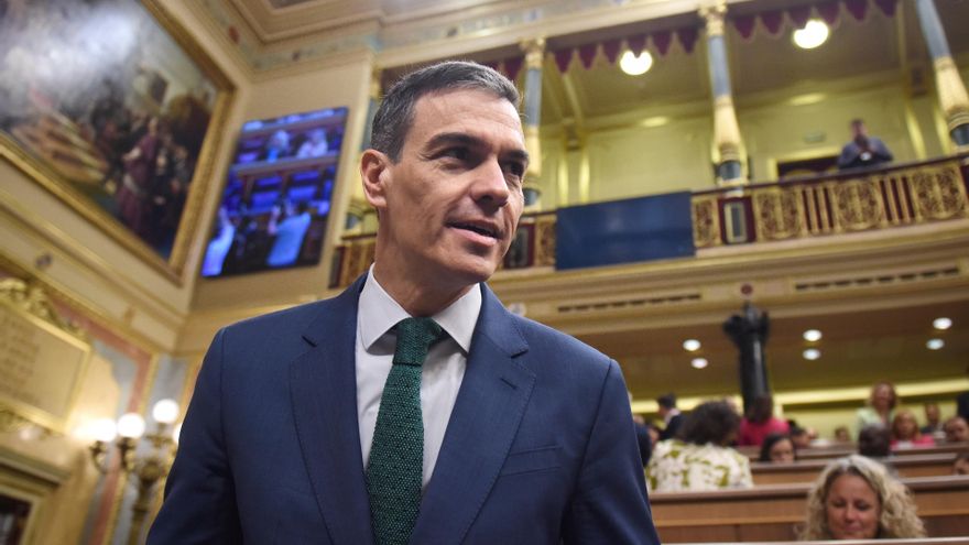 El presidente del Gobierno, Pedro Sánchez, durante una sesión plenaria