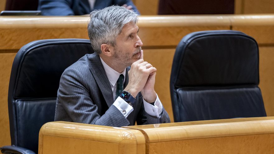 Archivo - El ministro de Interior, Fernando Grande-Marlaska, en una sesión de control al Gobierno en el Senado, a 26 de abril de 2022, en Madrid (España). Esta es la segunda vez que el presidente del Ejecutivo asiste al Senado en lo que llevamos de 2022 p