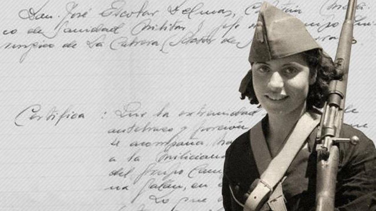 Rosario en una foto en el frente y el certificado hallado en La Cabrera.