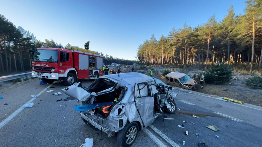 Estado en que quedaron ambos vehículos implicados en la colisión mortal.
