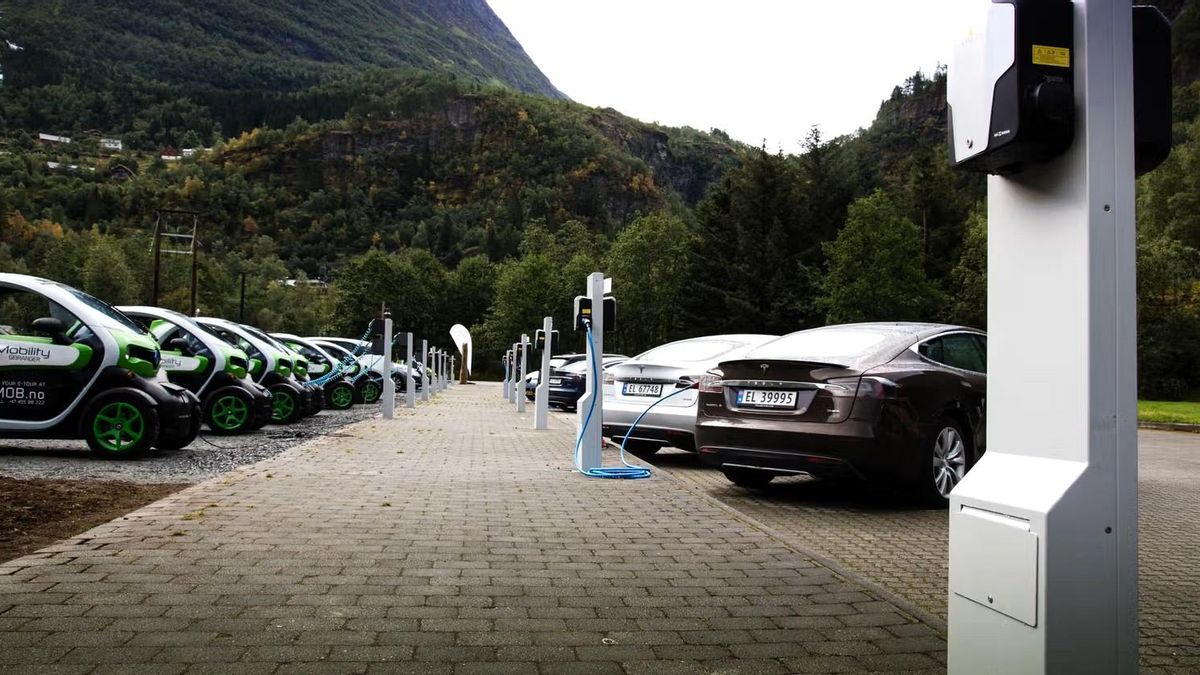 Estación de carga de vehículos eléctricos en Noruega