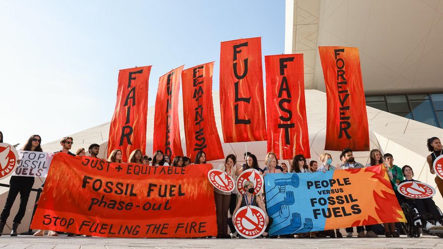 Manifestación contra los combustibles fósiles en la CO28.