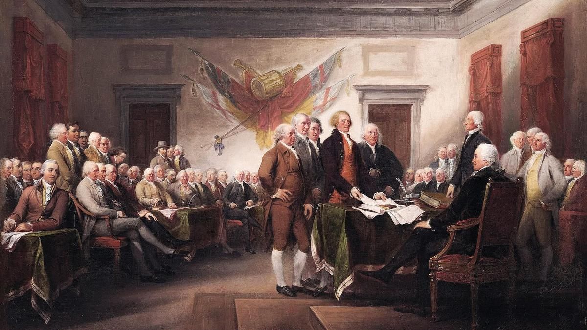 'La Declaración de la Independencia, 4 de julio de 1776', cuadro de John Trumbull.