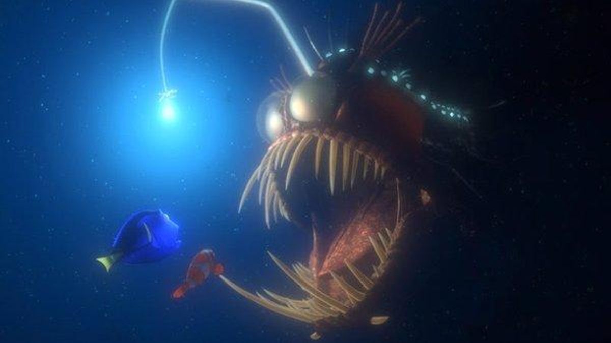 Representación del 'Diablo negro' en la película de Pixar 'Buscando a Nemo'.